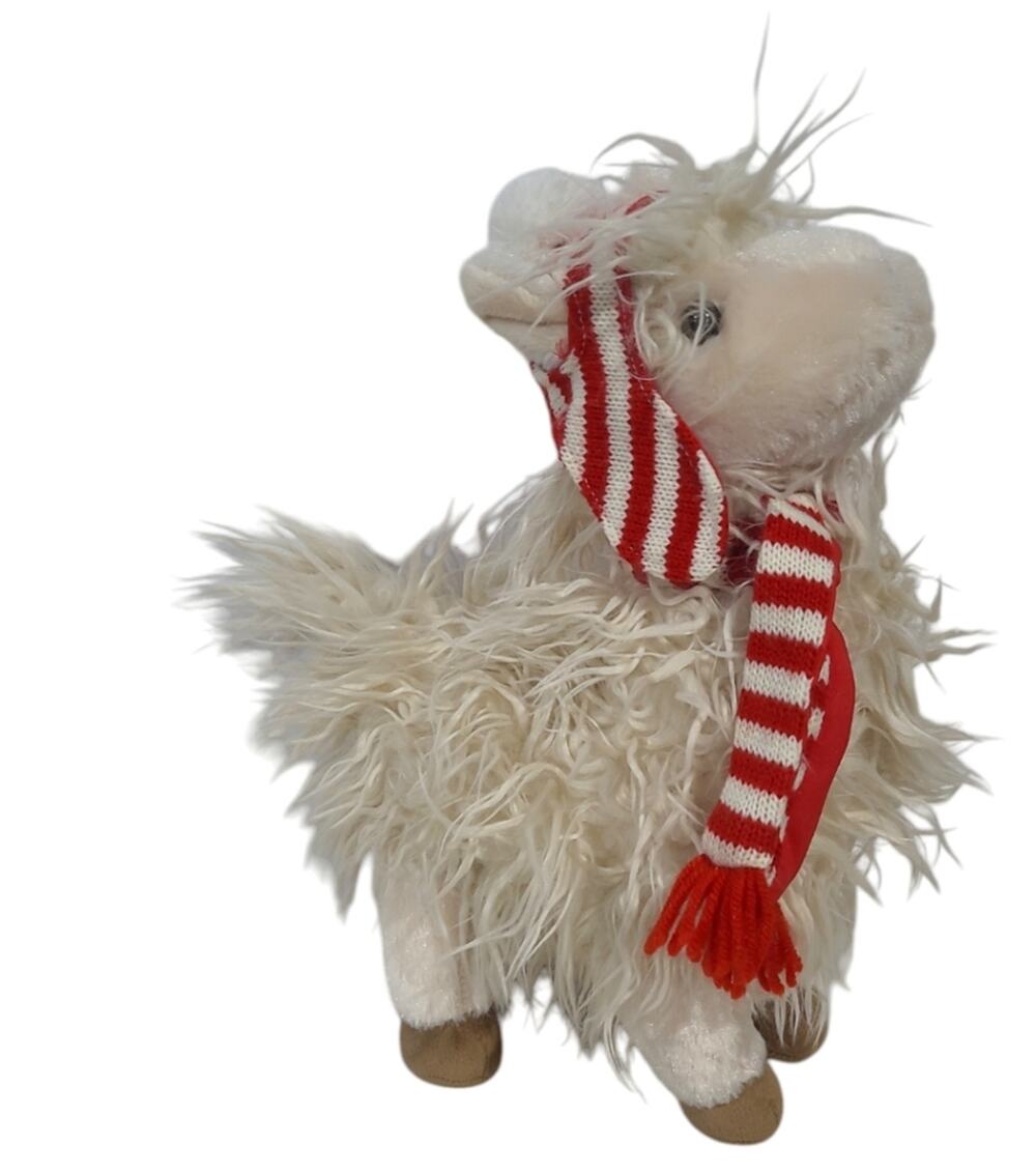 Pier 1 One Jingle Buddies Lima The Llama Red White Scarf Christmas Plush 11"